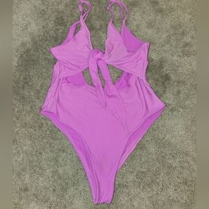 Tularosa Ryan Cut Out One Piece Swimsuit In Belleflower Magenta Purple
